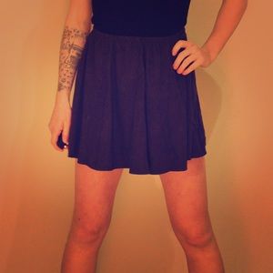 Velvet- Navy Blue Skater Skirt